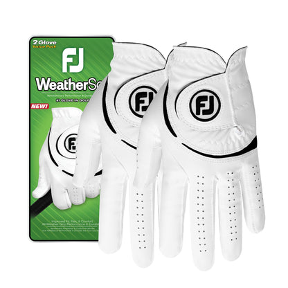FootJoy Men's WeatherSof 2-Pack Golf Glove, White, Large, Worn on Right Hand 🍁 All In One Marketplace Canada
