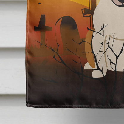 Caroline's Treasures BB4401CHF Halloween Bull Terrier Red White Flag Canvas House Size, Large, Multicolor