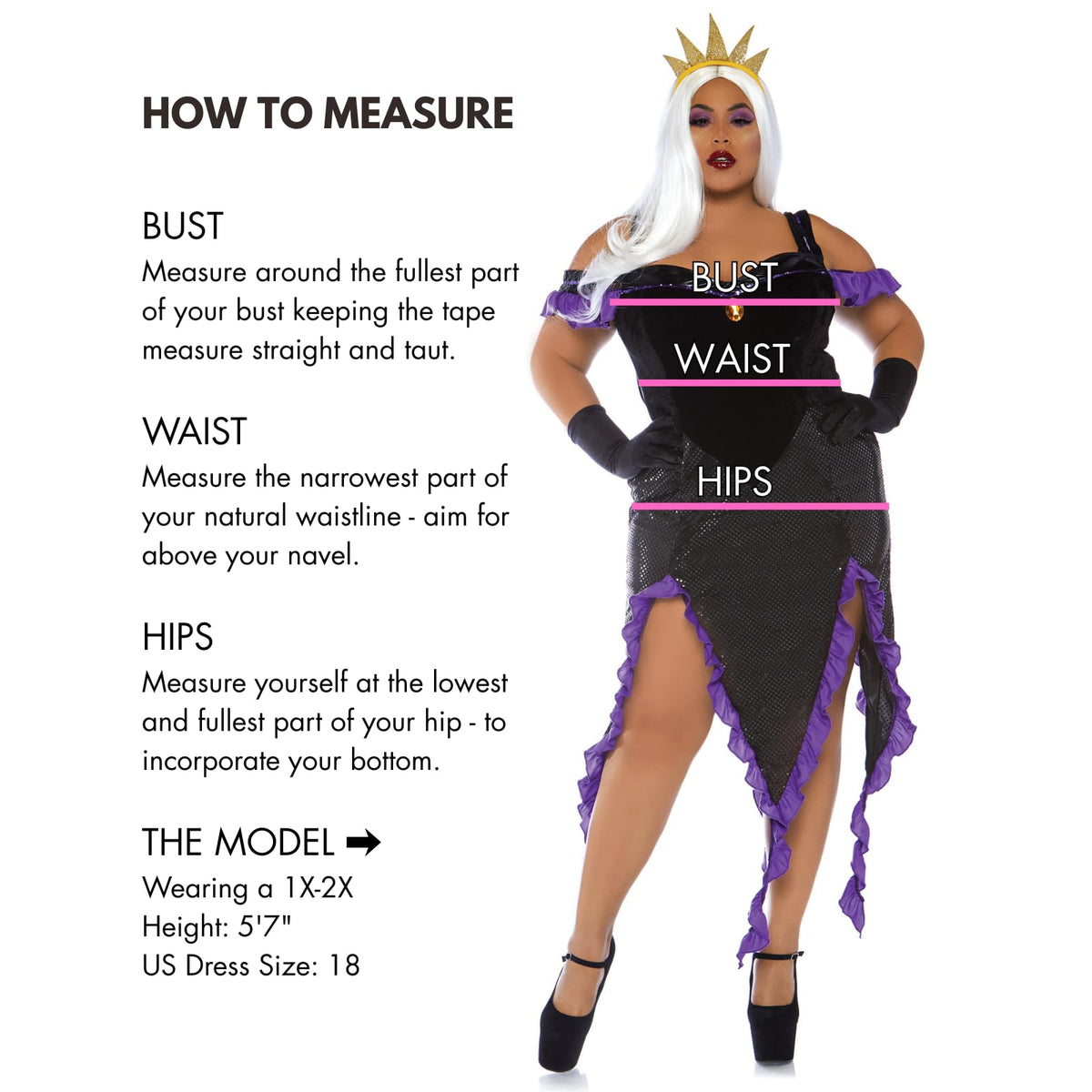 Leg Avenue Women's Sultry Sea Witch Halloween Costume, Multi, 3X / 4X
