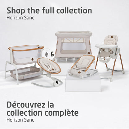 Maxi-Cosi Cassia Baby Swing, infant swing, automatic motion sensor, music, toys, recline, portable, 360 degree rotation, lightweight & foldable, Horizon Sand 🍁 All In One Marketplace Canada