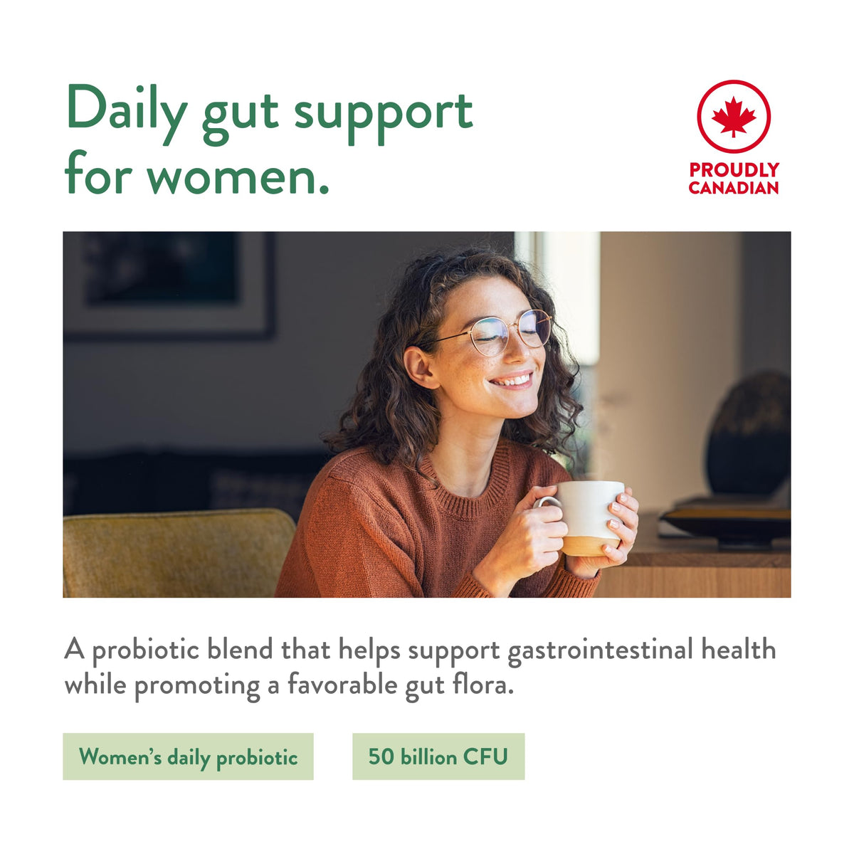 Genuine Health Advanced Gut Health Probiotic Women's Daily 50 Billion CFU - Healthy Digestion & Gut Flora Support - Women’s Probiotic - Vegan, Gluten-Free & Non-GMO - 60 Capsules (60 Servings) 🍁 All In One Marketplace Canada