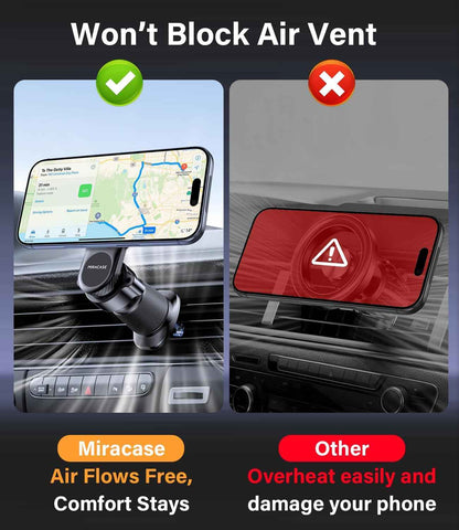 Miracase for MagSafe Car Mount【Won’t Block Vent &20 Strongest Magnets】 Magnetic Phone Holder for Car Phone Holder Mount Dash for Car Accessories for Women Men for iPhone 17 Pro Max Air 16 15 14 13 12 🍁 All In One Marketplace Canada