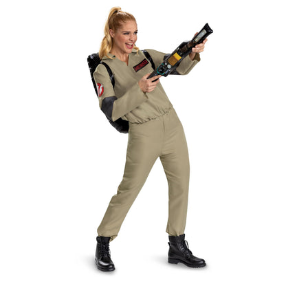 Disguise Ghostbusters Adult Costume, Offiical Ghostbusters Frozen Empire Halloween Costume Jumpsuit, Size S/M