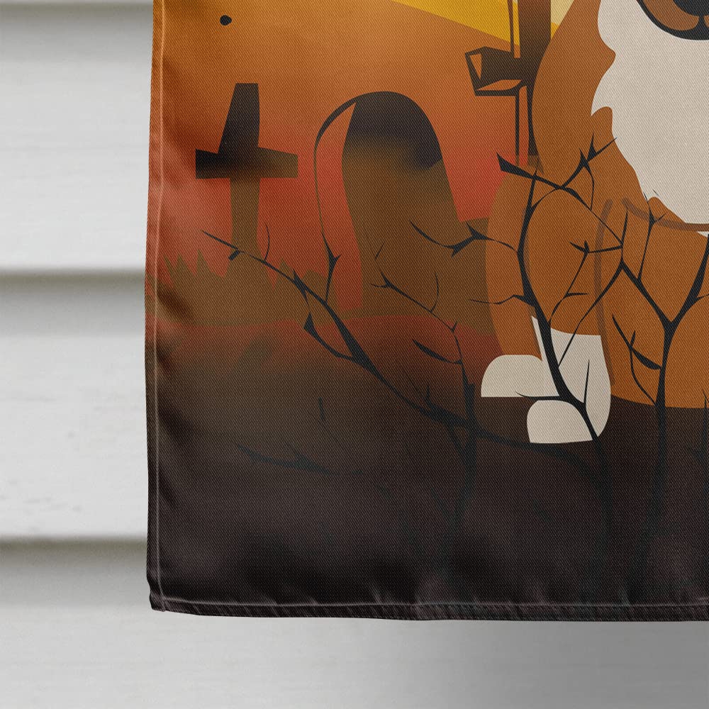 Caroline's Treasures BB4400CHF Halloween Bull Terrier Red Flag Canvas House Size, Large, Multicolor