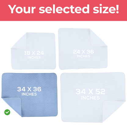 Utopia Bedding (Pack of 2) Waterproof Incontinence Pads Quilted Washable & Absorbent Bed Pad for Adults and Kids 34 x 36 inches (Blue) 🍁 All In One Marketplace Canada