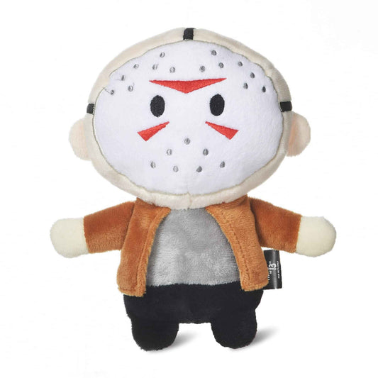 Warner BROS Horror Movies Friday The 13th Jason Voorhees Figure Plush Dog Toy | Medium Dog Toy from Friday The 13th Collection | Squeaky Dog Toy Halloween Dog Chew Toy, 6 Inch
