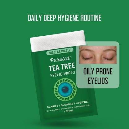 Tea Tree Eyelid Wipes – 100 Tea Tree Oil Eye Wipes for People with Dry Eyes & Allergies – Gentle Eyelid Cleanser with Hyaluronic Acid – Individually Wrapped & Biodegradable 🍁 All In One Marketplace Canada