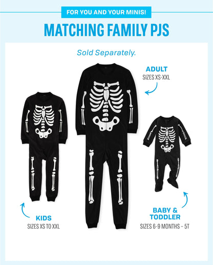 The Children's Place Baby Family Matching, Holiday Pajama Sets, Fleece, Halloween Skeleton, X-Small (Adult)