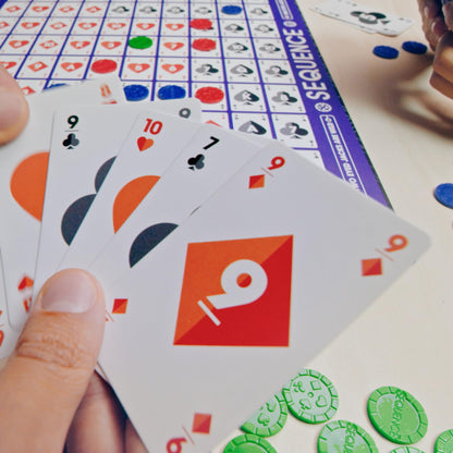 Jax Sequence - Original Sequence Game with Folding Board, Cards and Chips, 10.3" X 8.1" X 2.31" 🍁 All In One Marketplace Canada