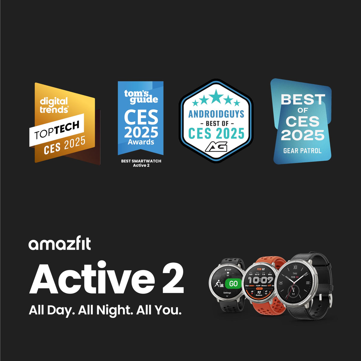 Amazfit Active 2 Smart Watch, 1.32" AMOLED Display, GPS, iOS/Android 🍁 All In One Marketplace Canada