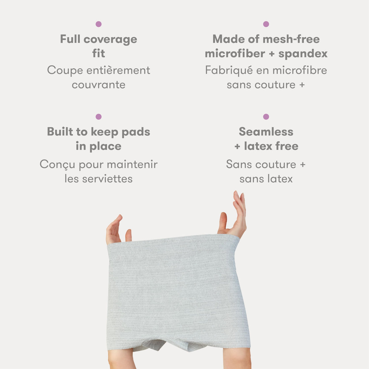 Frida Mom Women's Postpartum Underwear, Disposable Boyshort Underwear, Seamless with Stretchy Support, Postpartum Essentials, Size Petite (Waist 58–86 cm Stretched), 8 Count, Feminine Care, Grey 🍁 All In One Marketplace Canada