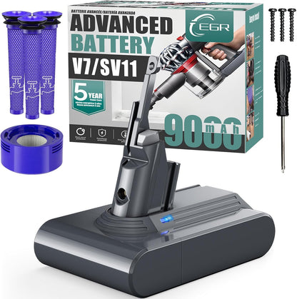 EGR Advanced 9000mAh V7 Animal Battery Replacement Compatible with Dyson SV11 V7 Motorhead/Animal/Trigger/HEPA/Car+Boat/Absolute Handheld Vacuum Cleaners (Not Fit V6, V8, V10) 🍁 All In One Marketplace Canada