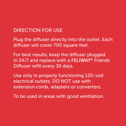 FELIWAY Friends Diffuser Refill, Promotes harmony between cats in multi-cat households, VHP Registered NN.X7C2, includes 1 Refill, Lasts 30 Days, Cat Calming Pheromones, 48ml 🍁 All In One Marketplace Canada