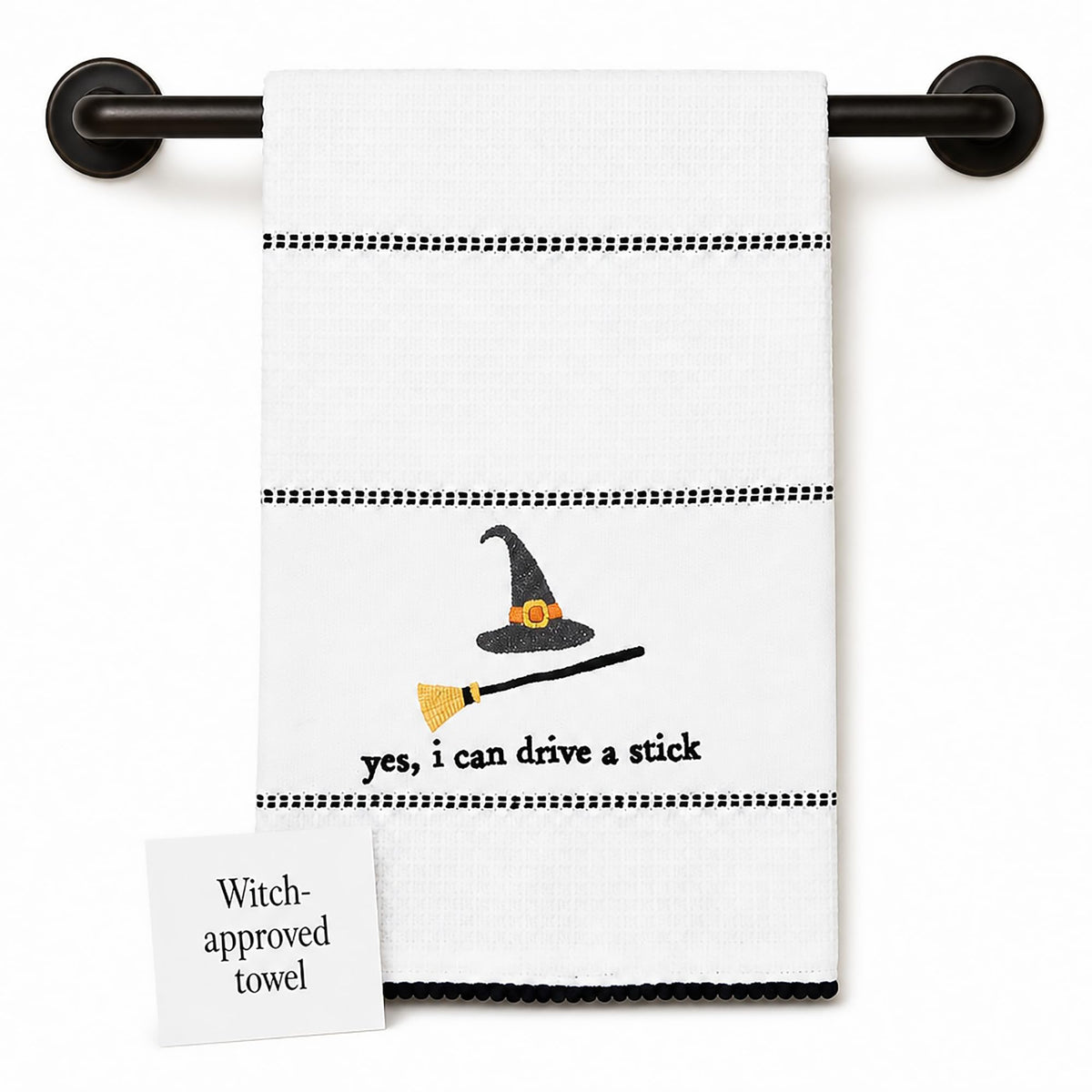 Mud Pie Halloween Towel, Drive Stick, 16 1/2" x 26"