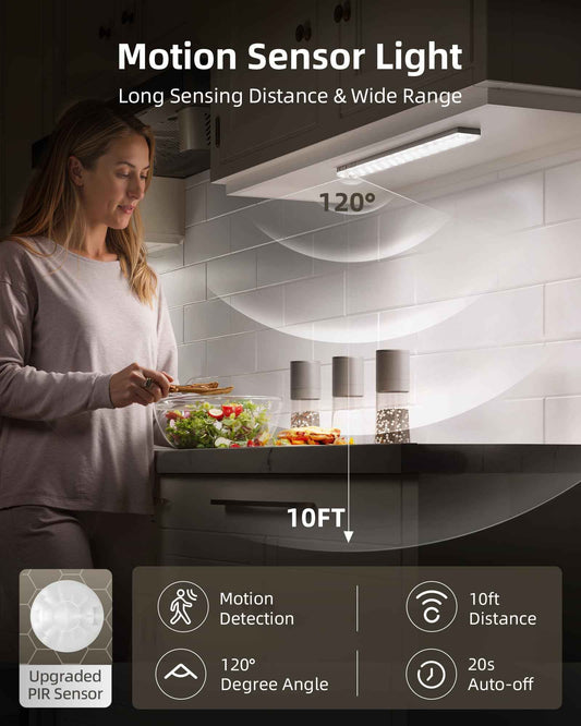 EZVALO 6-Pack Under Cabinet Lighting with Charging Station, Rechargeable Motion Sensor Lights, 3 Color Temps, Dimmable 62 LED Wireless Motion Activated Cabinet Lights with Remote for Kitchen,Pantry 🍁 All In One Marketplace Canada