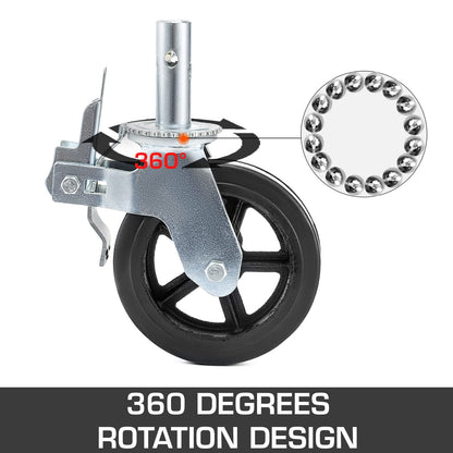 VEVOR 4 Pack 8 Inch Iron Core Polyurethane Swivel Caster with Dual Locking Brake Adjustable Legs 1100LBS Capacity per Wheel 🍁 All In One Marketplace Canada