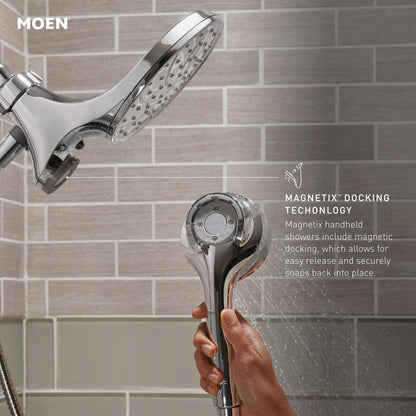 Moen 26009 Engage Magnetix 2.5 GPM Handheld/Rain Shower Head 2-in-1 Combo Featuring Magnetic Docking System, Pack of 1, Chrome 🍁 All In One Marketplace Canada