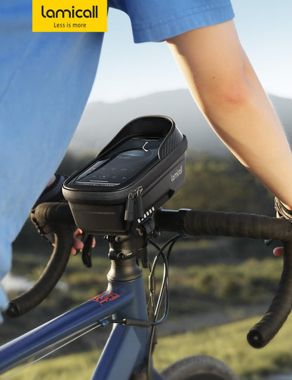 Lamicall Bike Frame Bag Waterproof - [Quick Install & Remove] 1.3L Bike Phone Bag with Sensitive Touch Screen, Bike Phone Holder with Rain Cover, Bicycle Top Tube Bag, Bike Accessories for Phones 4-7" 🍁 All In One Marketplace Canada