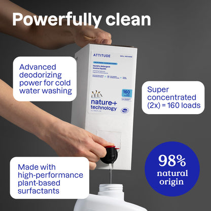 ATTITUDE Liquid Laundry Detergent Refill, EWG Verified, HE Compatible, Plant-Based & Vegan, Natural Laundry Soap, Made in Canada, Lavender Scent, 160 Loads, 4 Liters 🍁 All In One Marketplace Canada