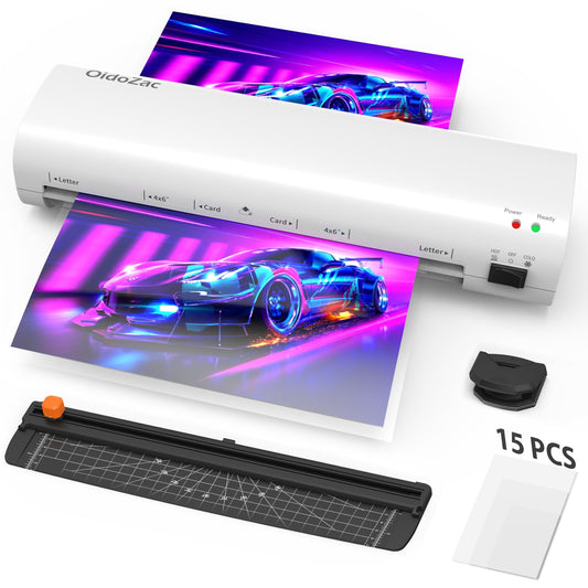Laminator Machine, 9-Inch Letter Size Laminating Machine with 15 Laminating Pouches for Small Desktop, 4 in 1 Never Jam Thermal Laminator with Trimmer Corner Rounder for Office School Home 🍁 All In One Marketplace Canada