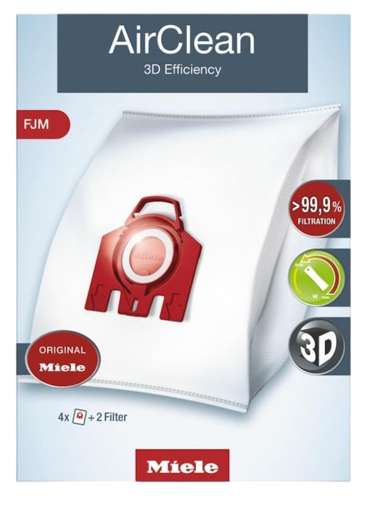 Miele Air Clean 3D Efficiency Dust Bag, Type FJM, 4 Bags and 2 Filters - F/J/M - White 🍁 All In One Marketplace Canada