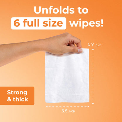 Impossibly Compact Travel Wipes - Skin-Friendly Wet Wipes, Hypoallergenic & Unscented for Adults, Kids & Baby Care - 10 Pack Total 60 Wipes 🍁 All In One Marketplace Canada