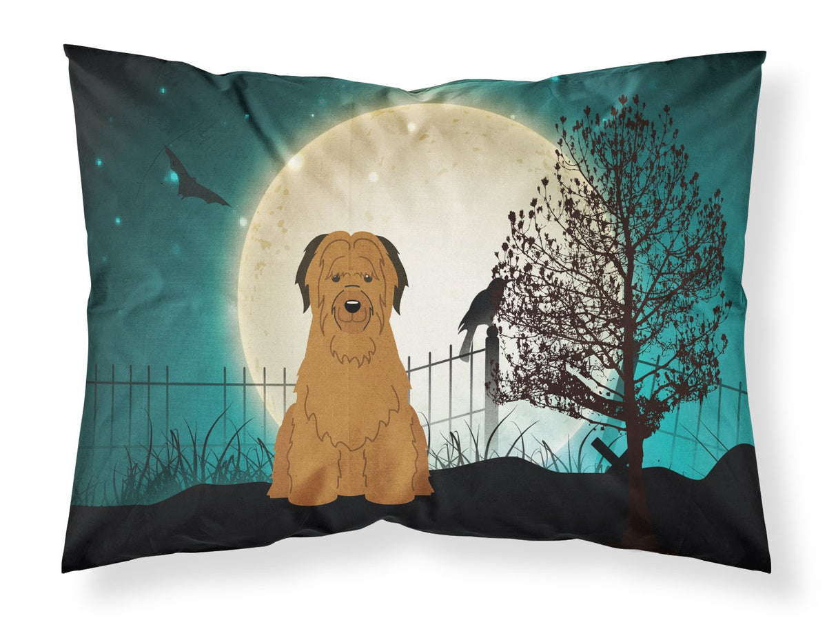 Caroline's Treasures BB2272PILLOWCASE Halloween Scary Briard Brown Fabric Standard Pillowcase, Standard, Multicolor