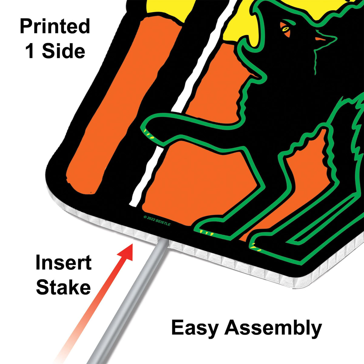 Beistle Plastic Vintage Halloween Yard Signs with Metal Stakes