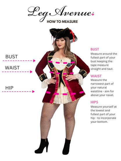 Leg Avenue womens Captivating Captain Halloween Pirate Costume, Multicolor, 3X / 4X