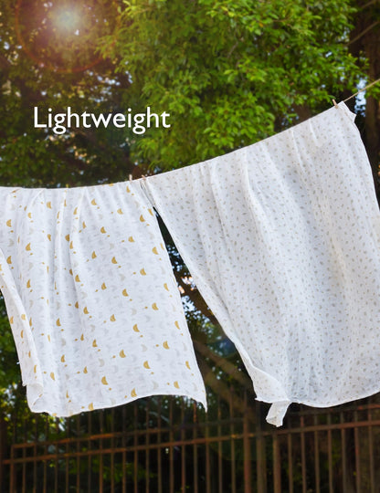Momcozy Muslin Swaddle Blanket, 4 Pack Ultra Soft Neutral Swaddle Blankets, Breathable Large 47'' x 47'' Baby Infant Newborn Essentials, Boys Girls Receiving Blanket, Beige Star 🍁 All In One Marketplace Canada