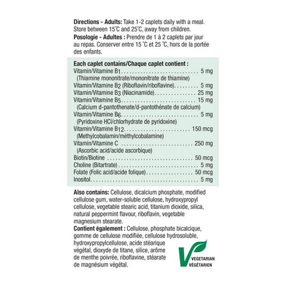 Jamieson Vitamin B Complex and Vitamin C 500 mg, with Folate for Cellular Health, Supports Energy Production, Metabolism, and Immune Health. Vegetarian, Gluten-Free, 100 Caplets, Proudly Canadian 🍁 All In One Marketplace Canada