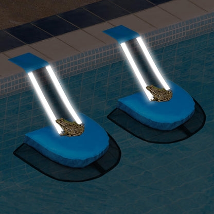 2Pcs Pro Animal Frog Wildlife Saving Saver Escape Ramp Bridge for Swimming Pool Floating Small Animal Critter Ducks Escape Ramp Frog Pads for Pool Log Device Reduces Maintenance Accessories (Blue, L) 🍁 All In One Marketplace Canada