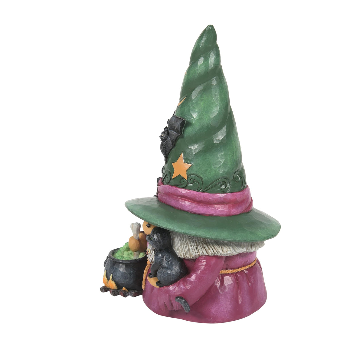 Enesco Jim Shore Heartwood Creek Halloween Witch Gnome with Cauldron Figurine, 7.68 Inch, Multicolor