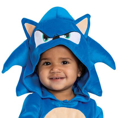 Sonic Costume for Toddlers, Official Sonic Movie 3 Posh Halloween Costume with Detachable Tail, Toddler Size (2T)