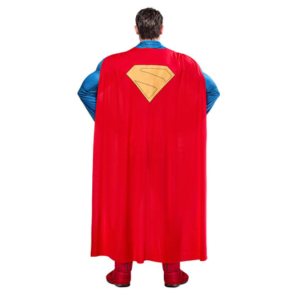 Rubies Men's Superman Deluxe Costume Jumpsuit with Shoe Covers and Cape, for Halloween and Themed Parties, Medium