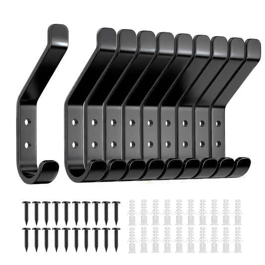 susswiff 10-Pack Coat Hook for Hanging, 10KG (Max), Stainless Wall Hooks for Towel, Hat, Backpack, Key, Clothes, Wall Mounted Coat Hanger for Closet, Black 10 CM 🍁 All In One Marketplace Canada