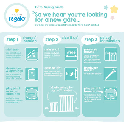 Regalo 2-in-1 Extra Tall Easy Swing Stairway and Hallway Walk Through Baby Gate, Award Winning Brand, 36 Inches Tall, Fits Openings Between 24 to 40.5 Inches,Black 🍁 All In One Marketplace Canada