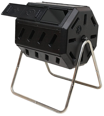 FCMP Outdoor IM4000 Dual Chamber Tumbling Composter Canadian-Made, 100% Recycled Resin - Outdoor Rotating Compost Tumbler Bin for Garden, Kitchen, and Yard Waste, Black (37 Gallon) 🍁 All In One Marketplace Canada
