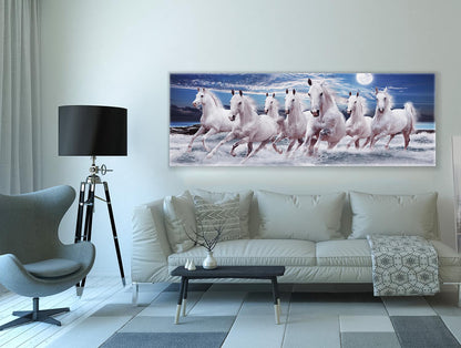 The 7 horses of good luck- Animal Print Canvas- Wall art