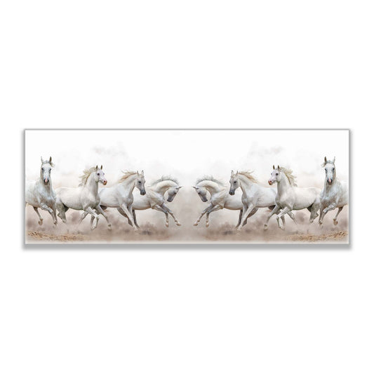 Wildlife Leinwand-Arabische Pferde Weißer Himmel-Wandbild