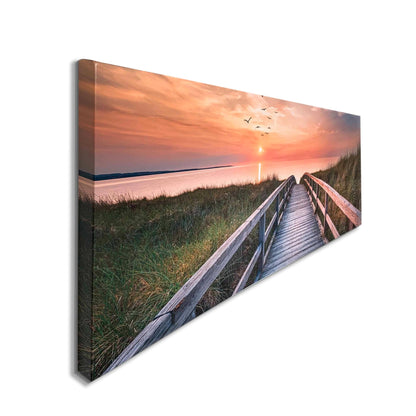 Leinwandbild-Strandspaziergang-Wandkunst