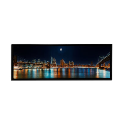 Große Leinwand-Wandkunst – NYC Mond-Skyline – Gedruckt auf Leinwand