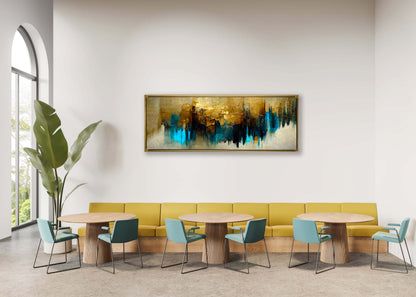Wall Art Gold and Blue Abstract-Canvas Wall art- Fine Art