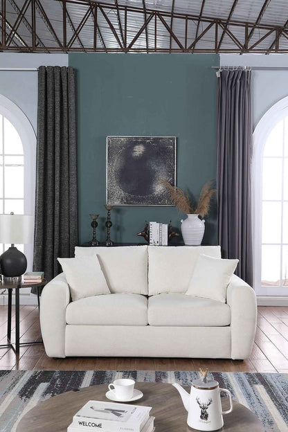 Modern Minimalist Beige Sofa – Comfortable Chenille 2 Seater Living Room Couch (Only US Delivery)