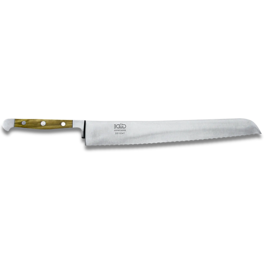 ALPHA OLIVE | Brotmesser Franz Dude 12.5 " Linkshandversion| Geschmiedeter Stahl / Olivenholzgriff