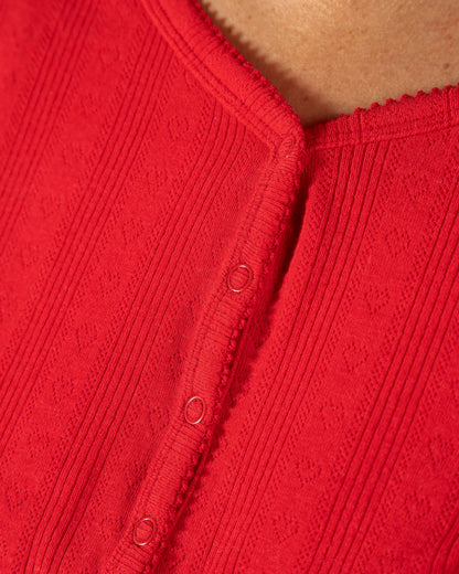 Roter Langer Pyjama für Damen