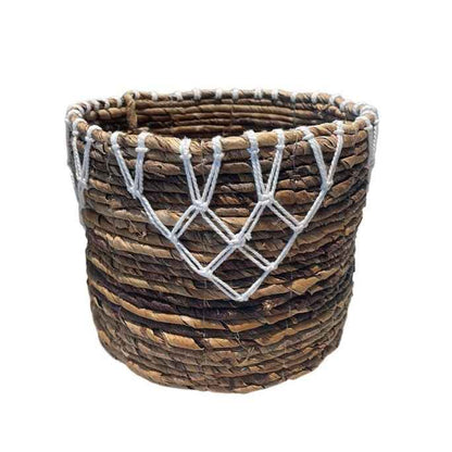 Banana Leaf & Macrame Apex Planter Basket