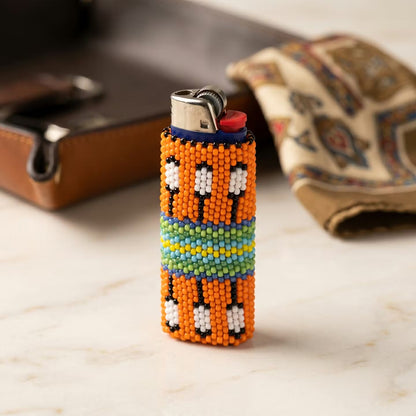 Feathers Beaded Lighter Case