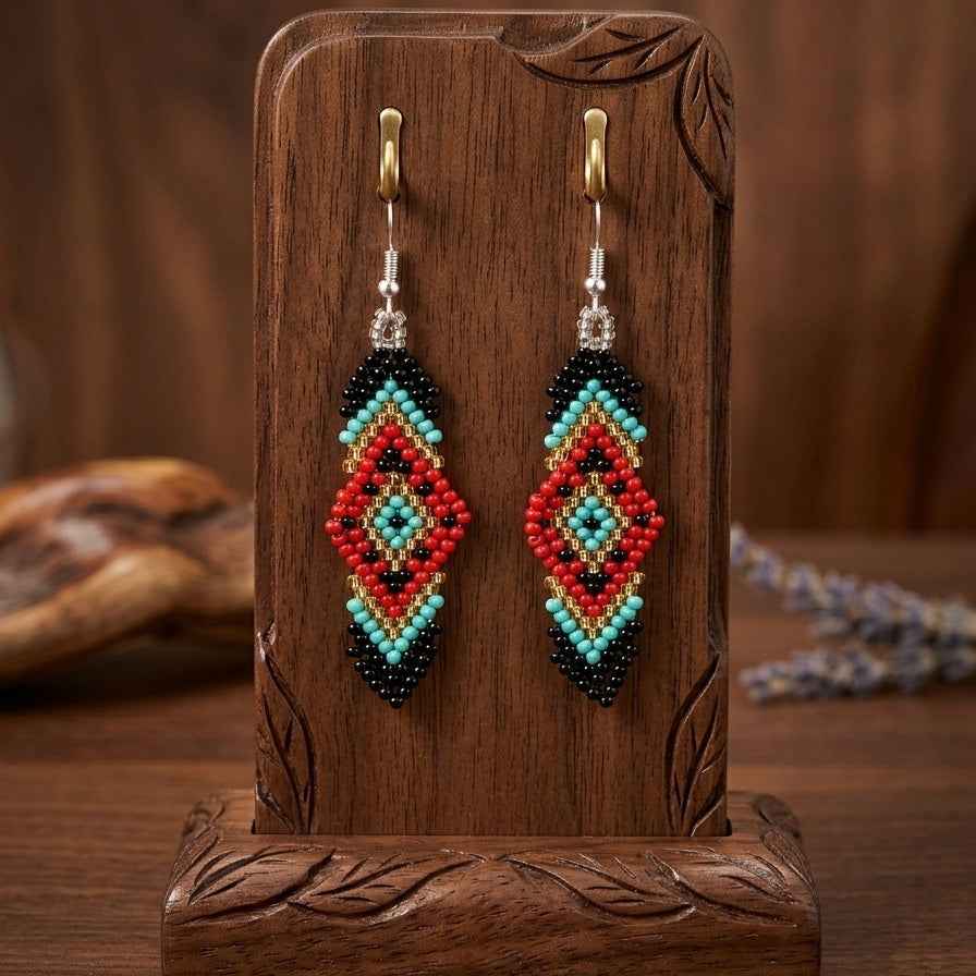 Soul Feather Earrings  Red