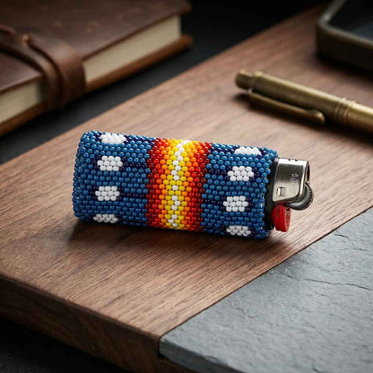 Feathers Beaded Lighter Case